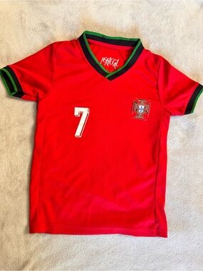 Portugal Red Kids Soccer Jersey - #7
